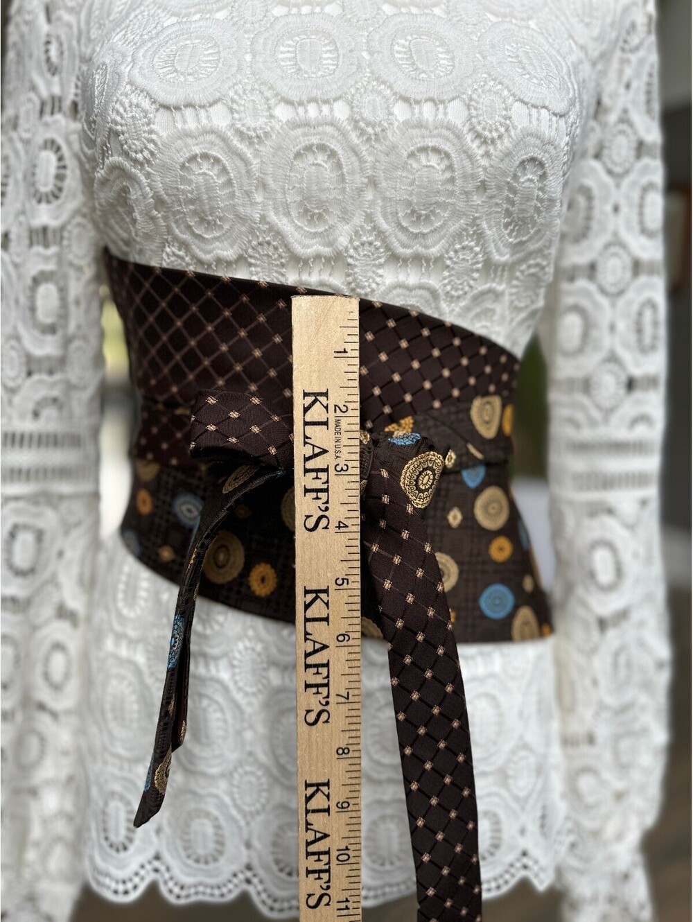 Upcycled Obi Belt | Corset Style Waist Belt | OOAK | OS | Vintage Reclaimed Ties - Picture 12 of 12